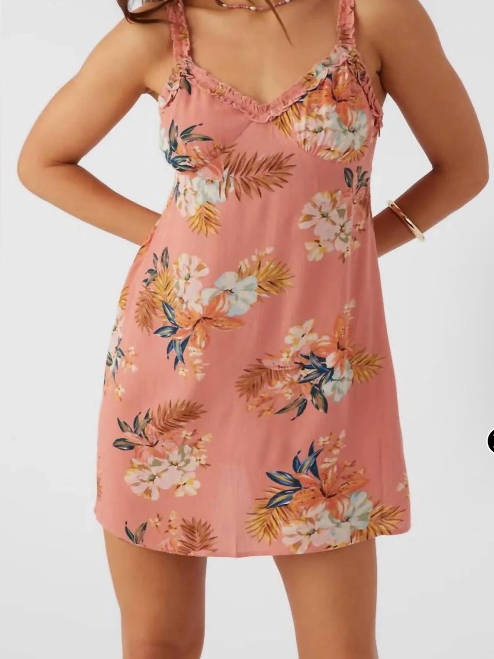 O'Neill Coral Floral Mini Dress